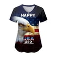 thumbnail image 6 of UngA Womens 250th Anniversary Patriotic July 4th T-Shirt USA 1776-2026 V-Neck Tshirt Women (Black,XXL), 6 of 6