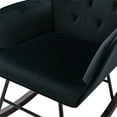 thumbnail image 6 of Rocking Chair, Modern Velvet Upholstered Accent Rocking Armchair with Fabric Padded Seat and Solid Wood Base, Comfortable Nursery Rocker Chair for Adults Kids Relaxing- Hold up to 300lbs, Black, 6 of 7