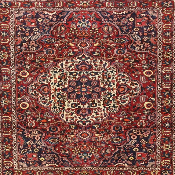 Ahgly Company Machine Washable Indoor Square Traditional Orange Salmon Pink Area Rugs, 10' Square