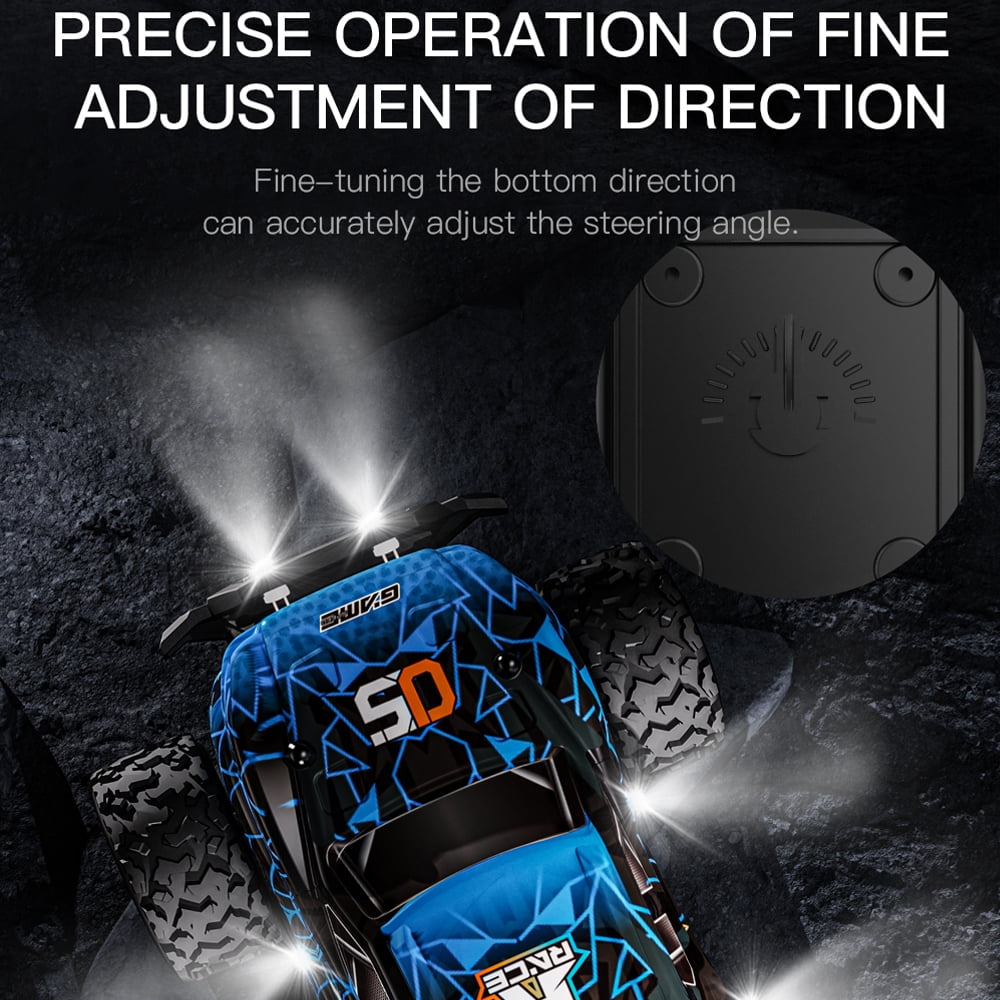 KF24 1:20 RC Car for Kids Boys,2.4GHZ Remote Control,2WD High-Speed Monster Truck Racing Cars with Lights,Gifts for Birthday,2 Batteries