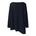 thumbnail image 4 of Baberdicy Basic Top Tee Women Factory Design Spring Style Long Sleeve Irregular Solid Color Pullover T Shirt Tshirts Shirts for Women Navy S, 4 of 5