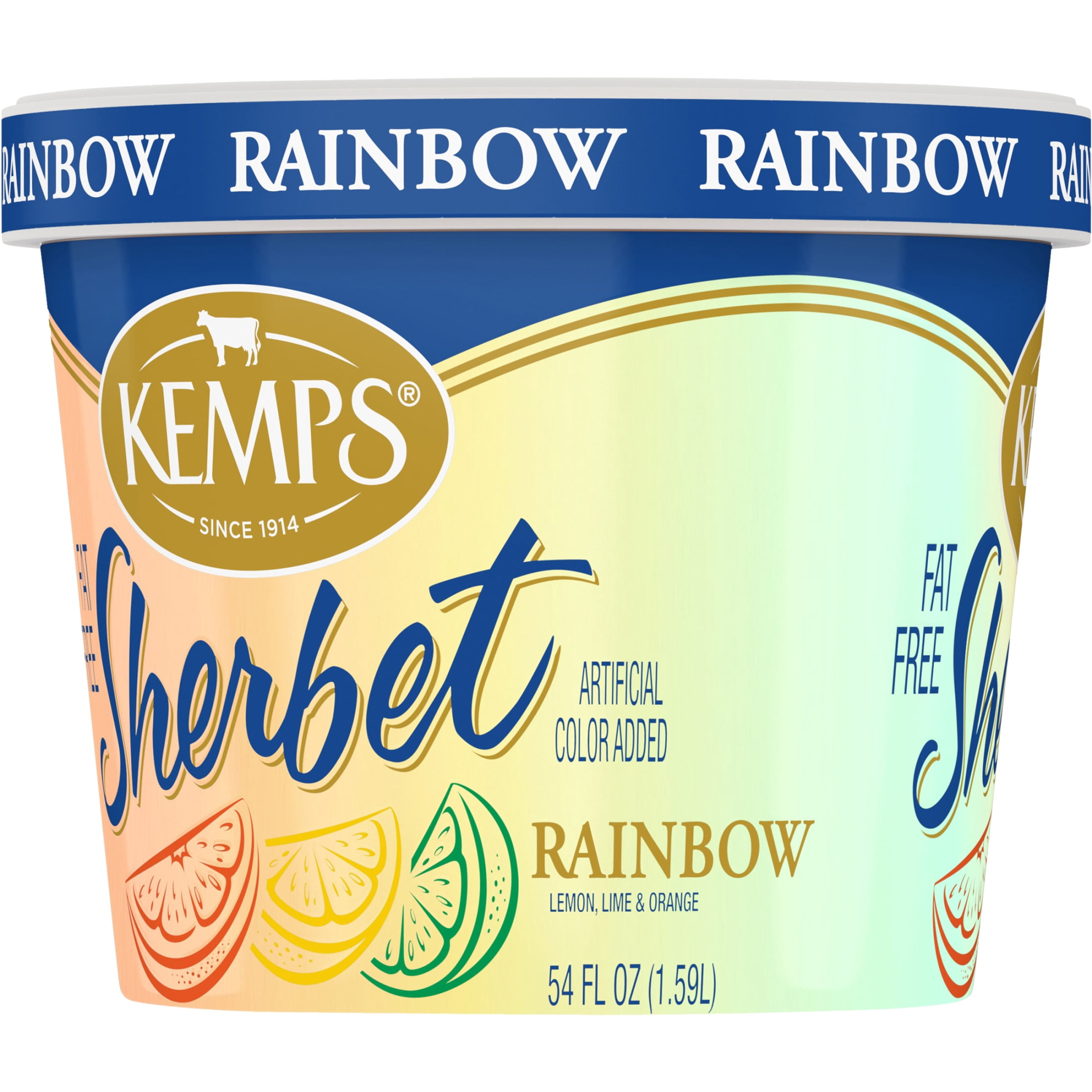 Kemps Fat Free Rainbow Sherbet, 54 fl oz