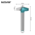 thumbnail image 1 of 6mm V Router Bit Tungsten Steel Woodworking Milling Cutter 90 120 135 150 Degree, 1 of 4