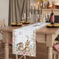 thumbnail image 2 of Easter Bunny Floral Table Runner, Spring Flowers Checkered Watercolor Washable Cotton Linen Table Runners 60 Inches Long, Dresser Scarf Runner for Coffee/TV Stands/Kitchen/Cabinets 13''x60'', 2 of 9