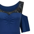 thumbnail image 7 of Womens Dresses Vacation, Summer Plus Size Maxi Dresses for Wedding Guest Women Sexy Lace Cold Shoulder Short Sleeve Crewneck Long Dress, 7 of 7