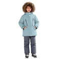 thumbnail image 3 of YunPes Fashion Girls Snowsuit Adjustable Overall Bibs 2 Piece Full Zip Faux Fu𝗿 Hooded Coats & Snow Pants Snowboarding Ski Suit, 3 of 8