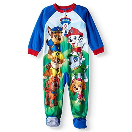 Paw Patrol Toddler Boys Footed Pajamas Blanket Sleeper Marshall All Gang (5t, All Gang - Blue)
