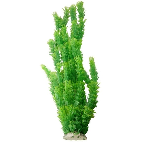 CNZ Aquarium Decor Fish Tank Decoration Ornament Artificial Plastic Plant Green, 21-inch Tall