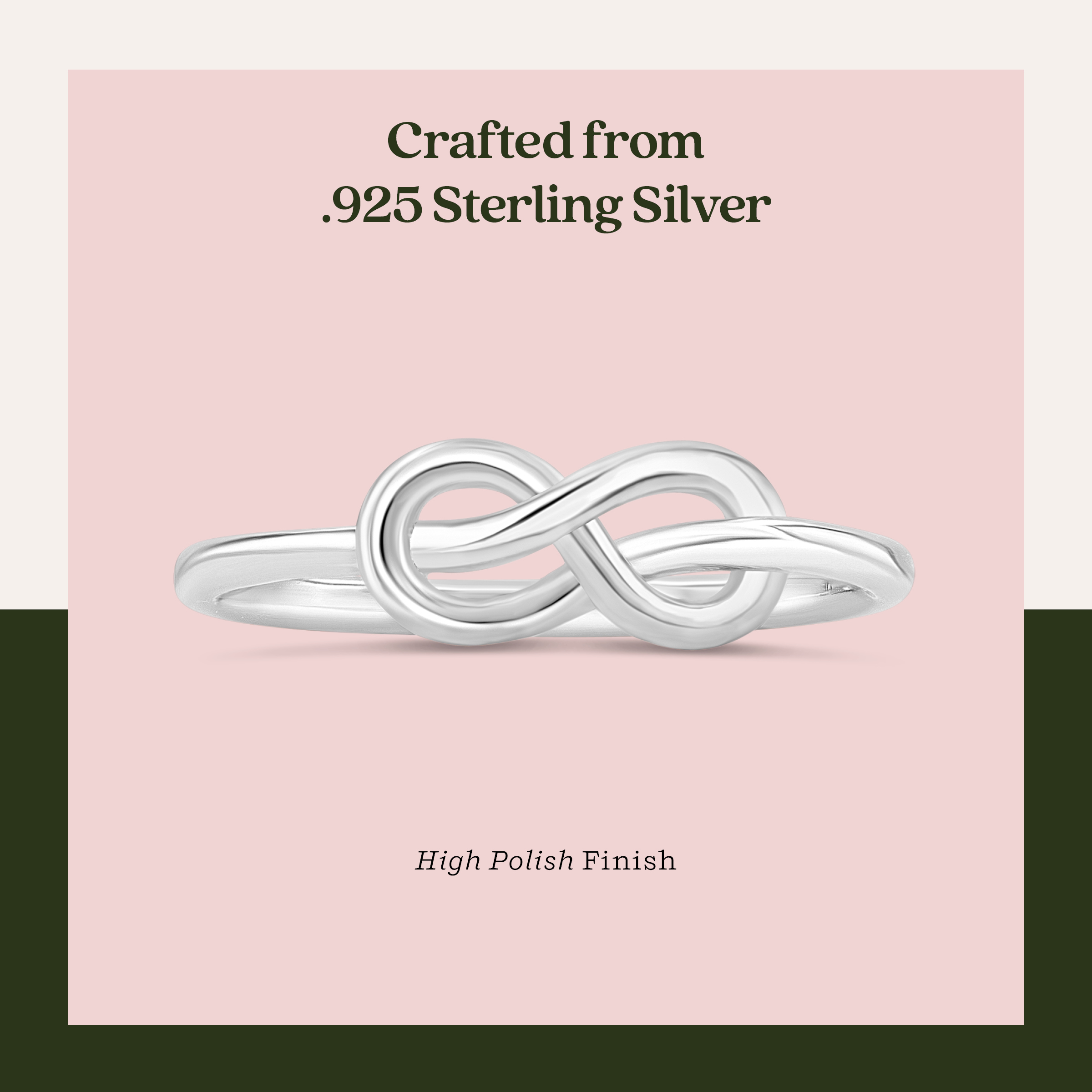 Sterling Silver .925 High Polished Infinity Knot Ring Size 10 - Walmart.com