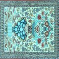 thumbnail image 1 of Ahgly Company Indoor Square Animal Light Blue Traditional Area Rugs, 7' Square, 1 of 4