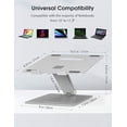 thumbnail image 2 of Soporte Laptop AboveTEK, Elevador Computadora Portátil Ajustable, Ergonómico, Aluminio, MacBook Pro, Air, HP, 17", Plateado, 2 of 3