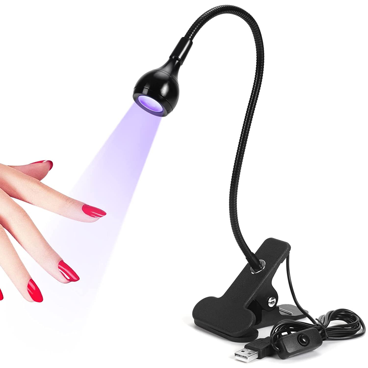 UV LED Nail Lamp Mini Led Nail Lamp Gel X Lamp for Nails with Securing Clip Rotatable Led