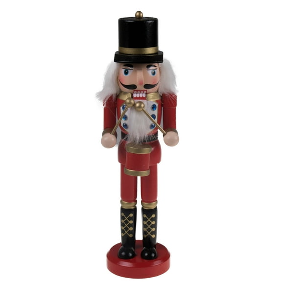 Classic Drummer Nutcracker | Traditional Red & Gold Uniform with Drum | Great Nutcracker for Any Collection | Classic Decorative Nutcracker | Perfect for Any Decor Theme | 100% Wood |