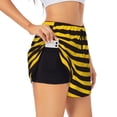 thumbnail image 3 of Lsque Bee Stripe Printed Women's Running Shorts with Liner Pockets,Elastic Quick Dry Workout Athletic Gym Yoga Shorts,Womens High Waist Shorts-Small, 3 of 9