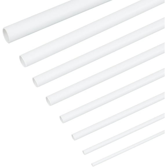 40Pcs Plastic Round Hollow Tube Length 9.8 Inch Diameter 2/2.5/3/4/5/6/8/10mm White ABS Plastic Round Model Tube Plastic Rods Round Bar