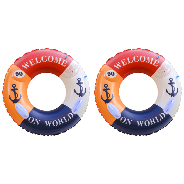 Anillo Natación Inflable Tubo Circular Con Asa para Piscina Y Playa (90# Colorido)