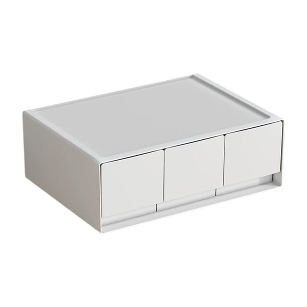 Organizador de cajones apilable con cajones de deslizamiento suave para escritorio, oficina, hogar, cosméticos, papelería, unidad de cajones apilables que ahorra espacio vertical, uso multiusos.