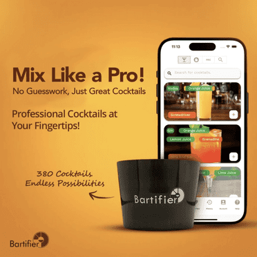 Bartifier Premium Portable Cocktail Maker with 380  Recipes and App