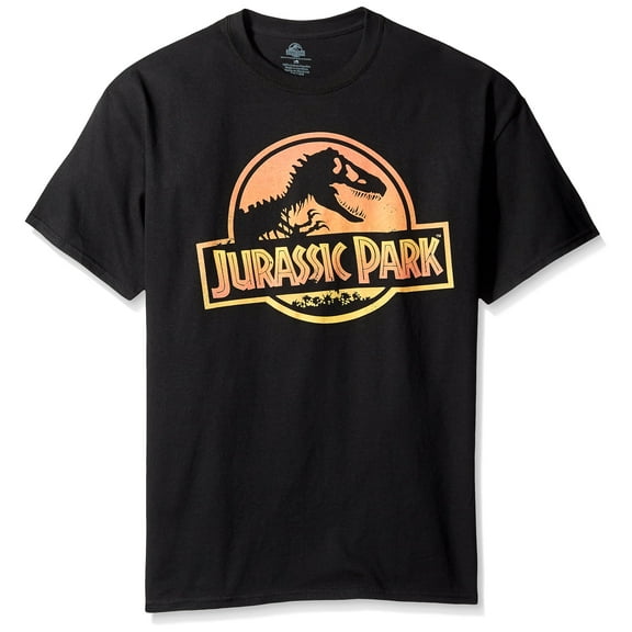 Jurassic Park Mens T-Shirt - Classic Orange Yellow Circle Logo (Small)