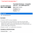 thumbnail image 2 of Front Brake Pad Sensor - Compatible with 2011 - 2015 BMW Alpina B7L 2012 2013 2014, 2 of 2