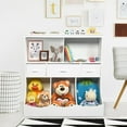 thumbnail image 3 of Giantex 3-Tier Kids Bookcase Toddler Storage Organizer Cabinet Shelf w/8 Compartment Box &  Removable Drawers for Children, White, 3 of 8