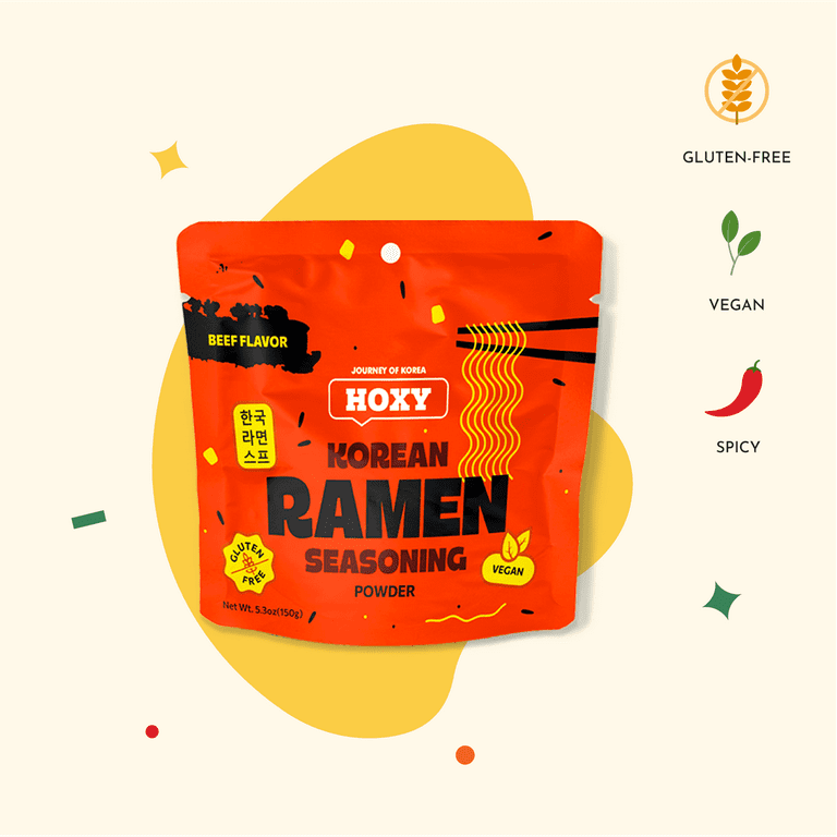 Hoxy Journey of Korea Korean Ramen Seasoning | Gluten Free, Vegan | Finest Ramen Seasoning Powder | 5.3oz (Chicken, Pack of 1)