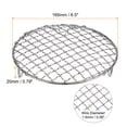 thumbnail image 2 of Unique Bargains Round Cooking Rack, 6.5-inch Stainless Steel Cross Wire Barbecue Grill Net Racks with Legs, 2 of 5