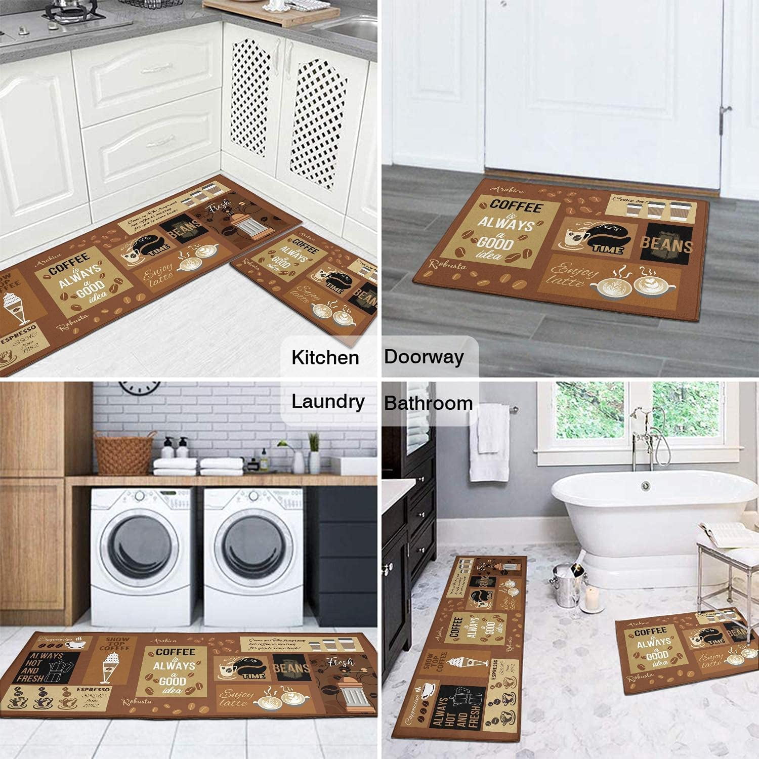 Funny Kitchen Rugs Set 2 Piece Kitchen Rules Rugs and Mats Non Skid  Washable for Kitchen Sink Low-Profile Floor Mats Decorations for Home  Kitchen (18x48+18x24 ) 