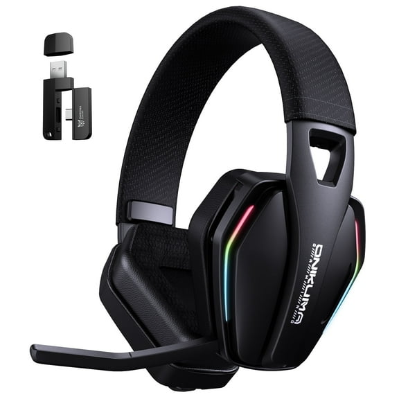 Wireless Gaming Headset for PS5/PS4/PC/Mac/Switch,over Ear 2.4GHz Bluetooth Gaming Headphones with Noise Canceling Mic,3.5mm Wired Mode for Xbox Controller