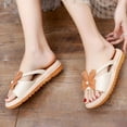 thumbnail image 4 of JeashCHAT Clearance Slip On Slide Sandals for Women Summer Ladies Shoes Open Toe Sandals Casual Women's Sandals (Beige), 4 of 5