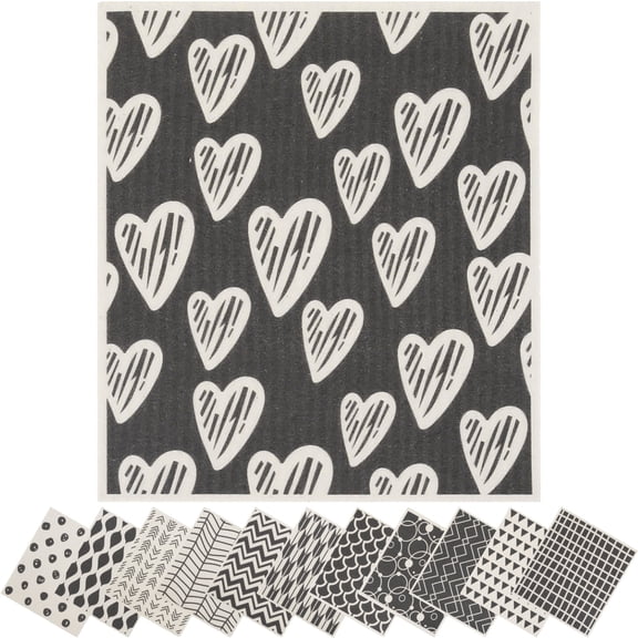 FUYGRCJ 12Pcs Swedish Dishcloths Highly Absorbent Kitchen Dish Cloths Reusable Dish Towels Non Scratch Dish Rags Soft Cotton Cleaning Cloth for Washing Cleaning Scrubbing Kitchen Dishes Bathroom
