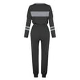 thumbnail image 4 of BiZtdJrK Women Plus Size Fall Sweatsuit Color Block Long Sleeve Tops and Drawstring Pants Casual 2 Piece Sets Loose Fit Gym Workout Jogger Set with Pockets Dark Gray XXXXXL, 4 of 6