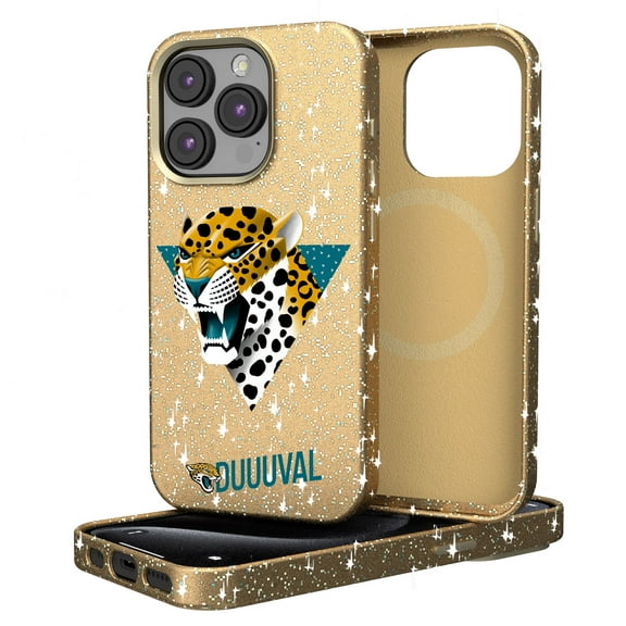 Keyscaper Gold Jacksonville Jaguars 2024 Illustrated Limited Edition Bling iPhone Case