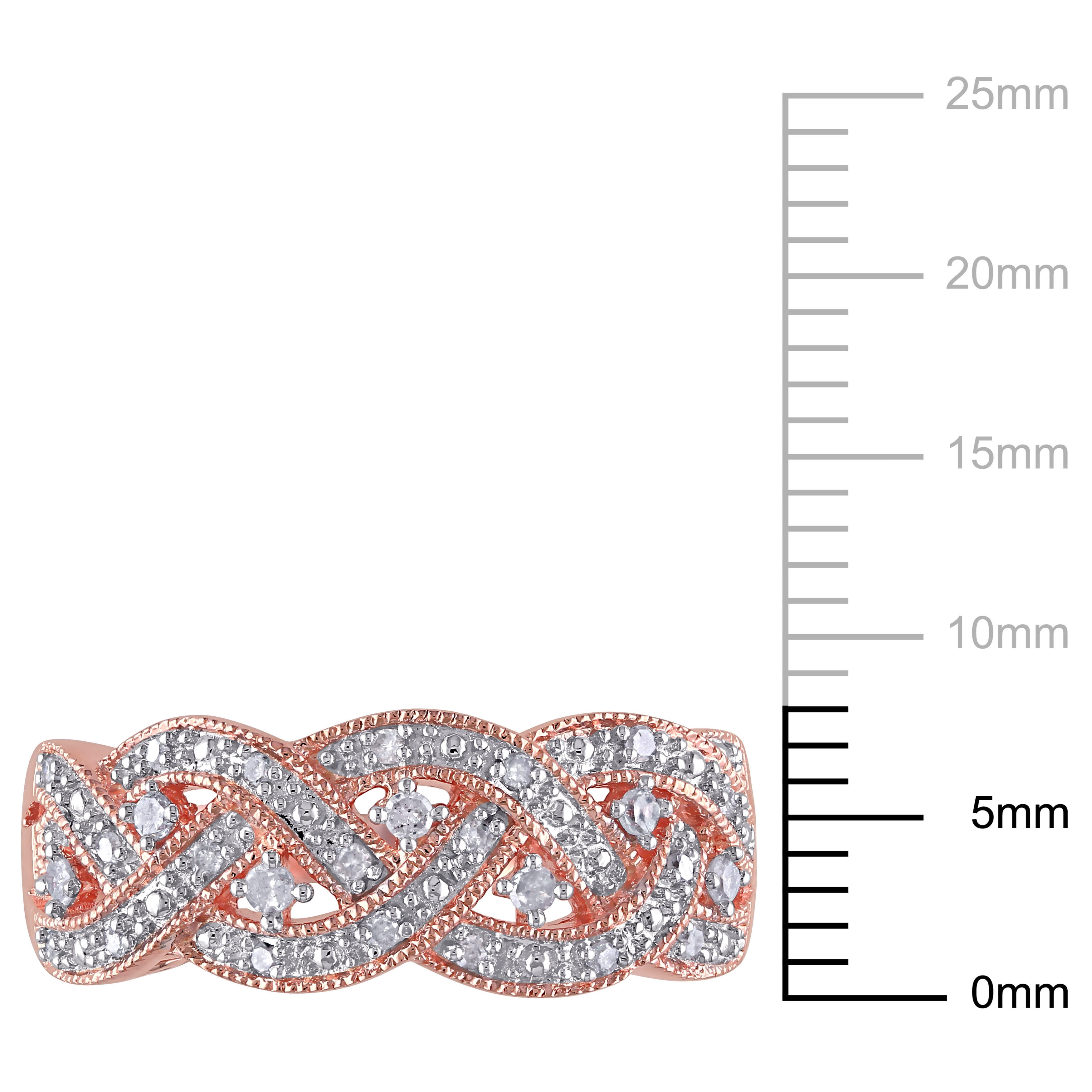 Everly Women's 0.13 CT TW Diamond Rose Gold Flash-Plated Sterling Silver Ring