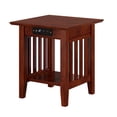 thumbnail image 2 of AFI Mission Solid Wood End Table with Built in Device Charger in Brown Walnut, 2 of 11