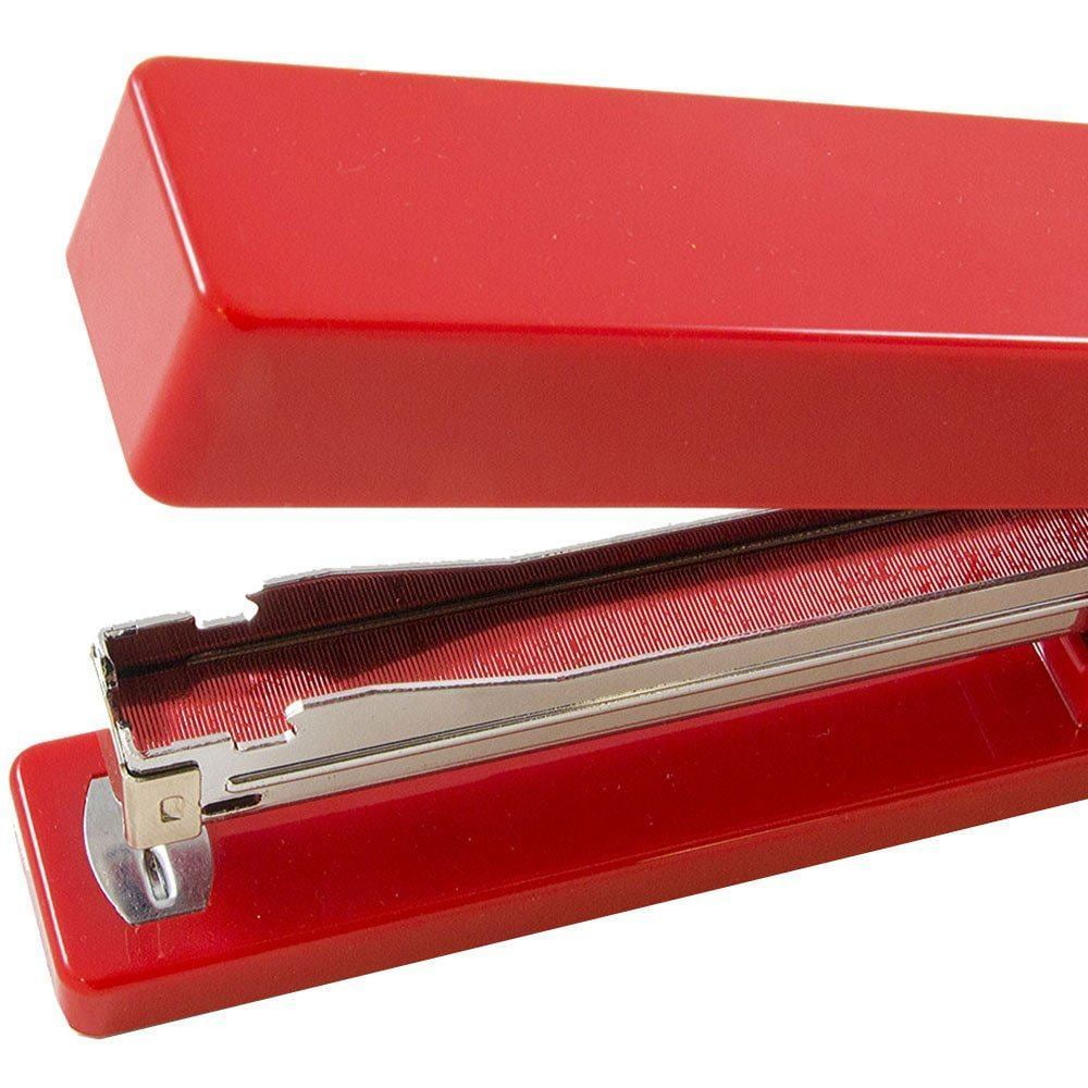 JAM Paper Office & Desk Set, Red, 2/Pack, 1 Stapler & 1 Staples