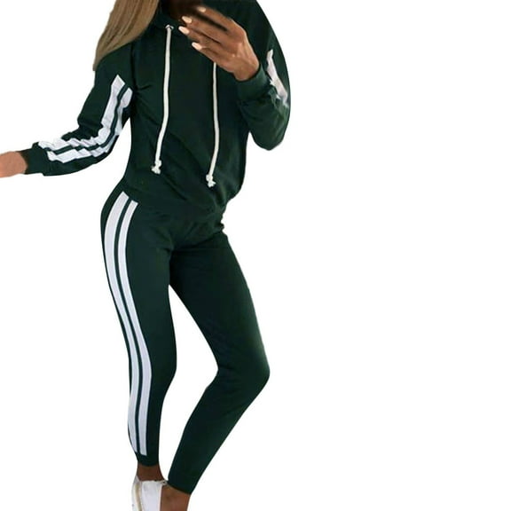 Hueook Sweatshirt and Sweatpants for Women Long Sleeve Women's Sports Tracksuits with Pokets Fall Winter Suit on Clearance