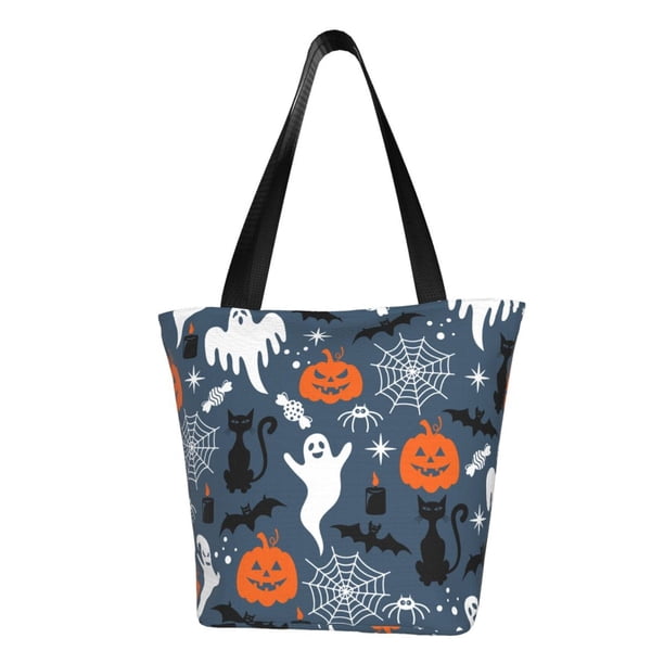 Balery Halloween Bolsa de Hombro con Diseño, Bolsa Grande y Duradera, Bolsa Versátil para Compras