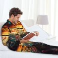 thumbnail image 6 of Naloa Underwater Treasure Chest Men’s Pajamas Set - Long Sleeve Button Down Sleep Shirt and Pajama Bottoms Sleepwear Set-XX-Large, 6 of 7