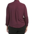 thumbnail image 2 of Nanette Lepore Women's Plus Pintuck Detail Blouse Button Front Shirt-Red / 1X, 2 of 4
