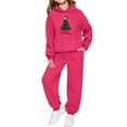 thumbnail image 1 of Birdeem Children's Winter Hooded Sweatshirt Set, Print Long Sweatpants Casual Sports Fleece-lined Warmth Two-piece, 1 of 5