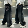 thumbnail image 5 of FAOWME Big Kids Boys Denim Pants With Pocket Elastic Waist Wide Leg Straight Fit Comfortable Stylish Loose Jeans Trousers For Daily Wear Black 5-6 Years, 5 of 7