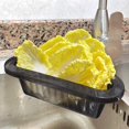 thumbnail image 5 of Paquete de 2 cestas de drenaje mejoradas con mango extraíble para fregadero de cocina, cesta coladora triangular sin perforaciones, filtro colgante, drenaje, 5 of 5