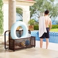 thumbnail image 6 of Outsunny Pool Float Storage with Wheels, Pool Caddy, Brown, 6 of 9