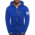 thumbnail image 2 of Txeol Zipper Hoodies for Men Graphic American Flag Tactical Hooded Sweatshirts Long Sleeve Athletic Jacket With Pockets,Blue,S, 2 of 3