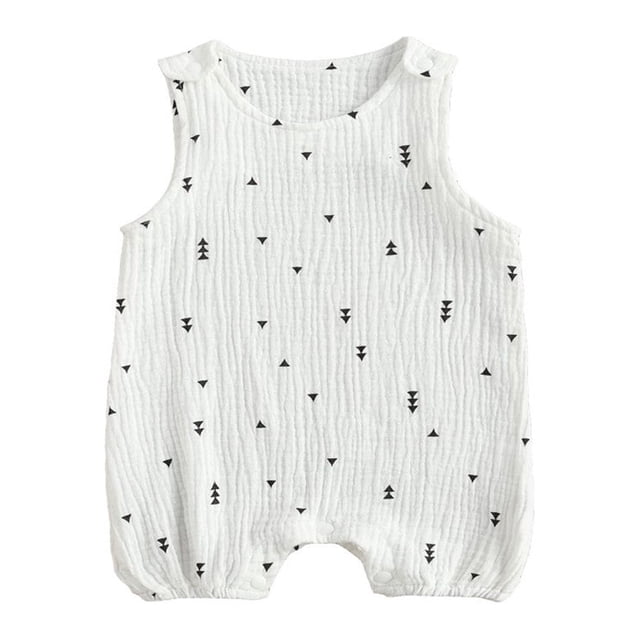 Été Bébé Garçons Filles Romper Sans Manches Cactus Impression Coton Lin Combinaisons Combinaisons Salopettes