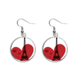 thumbnail image 1 of Amor corazón Torre Eiffel Francia Landmark Pendientes pendientes de plata colgantes joyas señora Unbranded M, 1 of 3