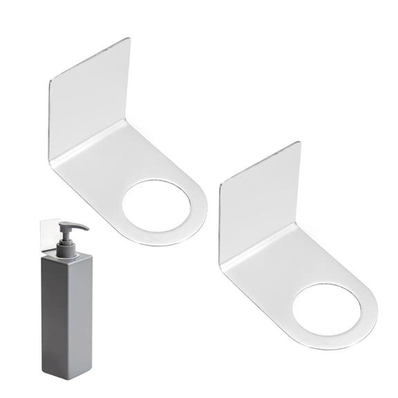 Uxcell 2 Pcs Shower Shampoo Bottle Holder, 1.3 Inch Adhesive Soap Bottle Dispenser Holder Wall Mount No Drilling for Bathroom, Silver