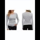 thumbnail image 2 of Camisetas Básicas Ajustadas Informales de Cuello Redondo y Larga Acanaladas para Mujer Flor Gris M, 2 of 6