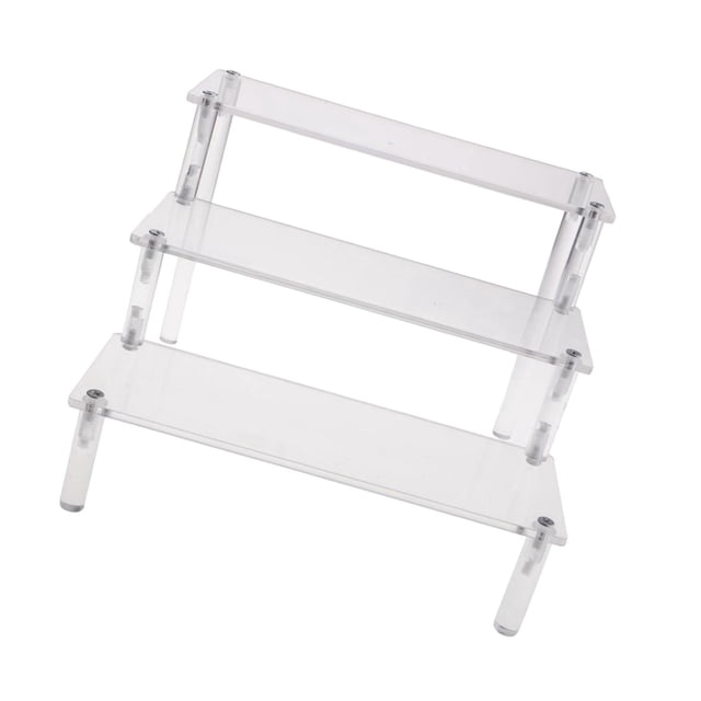 maskred Contemporary Acrylic Display Riser Stand Fashionable Perfume Cosmetics Holder for Decoration Clear 29.5x27.5x15cm 1Set
